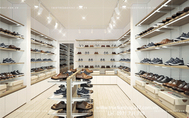 Mẫu thiết kế shop giày dép đẹp, thay đổi diện mạo của shop.