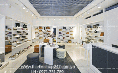 Thiết kế shop giày dép đẹp năng động và sang trọng.