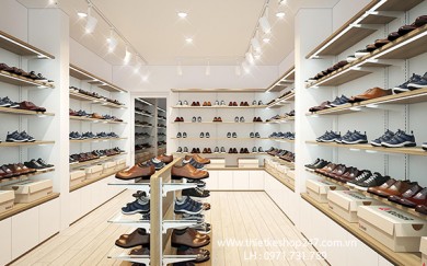 Thiết kế shop giày dép đẹp, ấn tượng trong kinh doanh ” Anh Hà.
