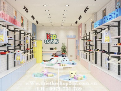 Luôn trang trí cửa hàng quần áo trẻ em đẹp – Anh Hiển.