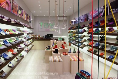 Thiết kế shop giày dép đẹp, hiện đại với phá cách trong thiết kế_Chị Linh