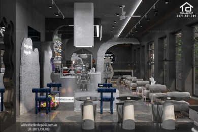 Thiết kế quán cafe đẹp phong cách – THE IO SPACE