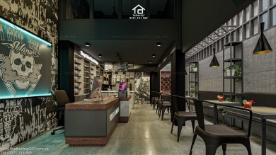 Thiết kế quán cafe đẹp phong cách và cá tính – THỜI ĐẠI VAPE & COFFEE
