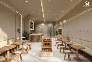 Thiết kế quán trà sữa, cà phê, bánh ngọt đẹp phong cách hàn quốc – Anh Thanh