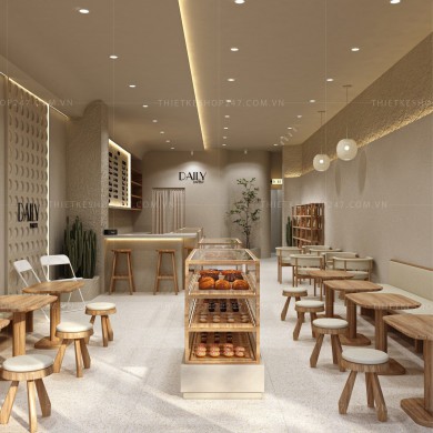 Thiết kế quán trà sữa, cà phê, bánh ngọt đẹp phong cách hàn quốc – Anh Thanh