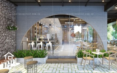 Thiết kế quán trà sữa café đẹp, chất – Chị Linh