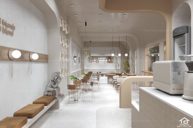 Thiết kế quán trà sữa café đẹp, Phong cách hàn quốc – Anh Hoàng Tôn