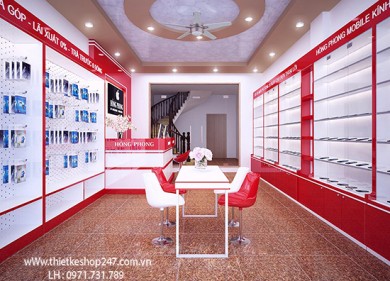 Thiết kế shop điện thoại đẹp, màu sắc hiện đại thu hút khách hàng ” Anh Phong.