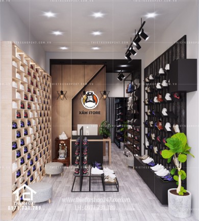 Thiết kế shop giày dép đẹp, kiểu dáng năng động – Anh Phúc