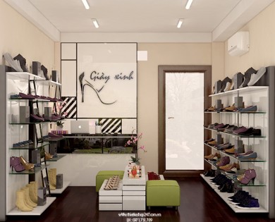 Thiết kế shop giày dép nhỏ đẹp, sang trọng ” Anh Vũ.