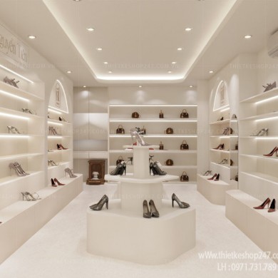 Thiết kế shop giày dép nữ nhỏ xinh và sang trọng – Nguyễn Tiên