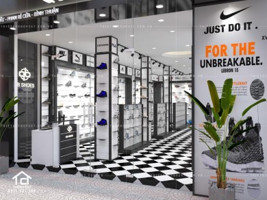 Thiết kế shop giày dép thể thao đẹp ấn tượng – Anh Bình