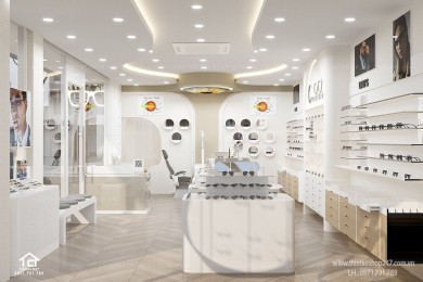 Thiết kế shop mắt kính đẹp sang trọng và rất hiện đại – MẮT KÍNH CÔNG TY