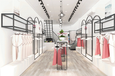 Thiết kế shop thời trang đẹp đáp ứng thị hiếu của người mua hàng.