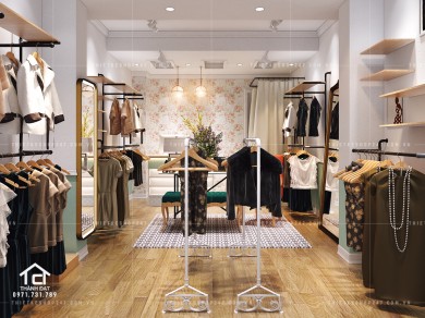 Thiết kế shop thời trang đẹp, đơn giản cổ điển – Chị Lam