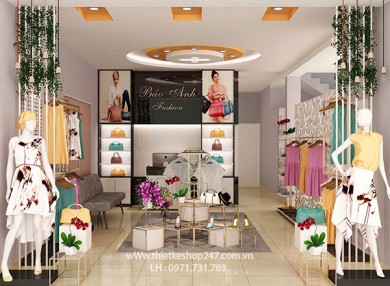 Thiết kế shop thời trang đẹp, không gian sang trọng”Chị Bảo Anh