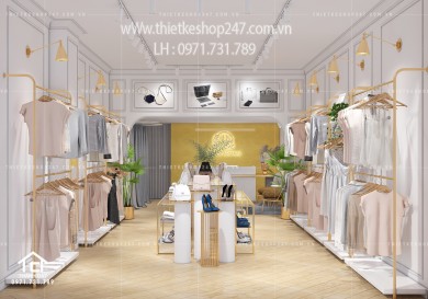Thiết kế shop thời trang đẹp, nhẹ nhàng xinh xắn – Chị Bông