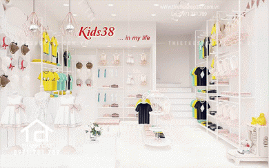 Thiết kế shop thời trang trẻ em đẹp hạn chế chi phí đầu tư.