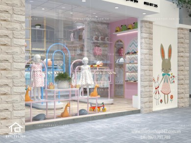 Thiết kế shop thời trang trẻ em đẹp nổi bật, năng động – Anh Linh