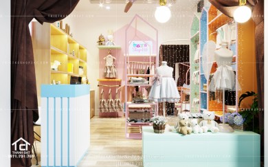 Thiết kế shop thời trang trẻ em nhỏ, đẹp, xinh xắn – Chị Phương