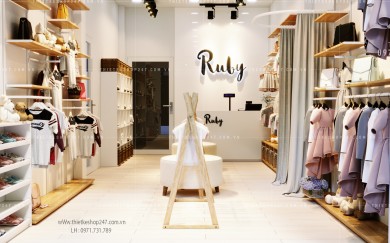 Thiết kế shop thời trang trẻ em sang trọng, không gian nhẹ nhàng – Chị Tiên