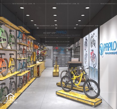 Thiết kế shop xe đạp thông mình hiện đại – Anh Cường