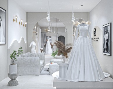 Thiết kế studio áo cưới đẹp, đơn giản – Chị Hoàng Vy