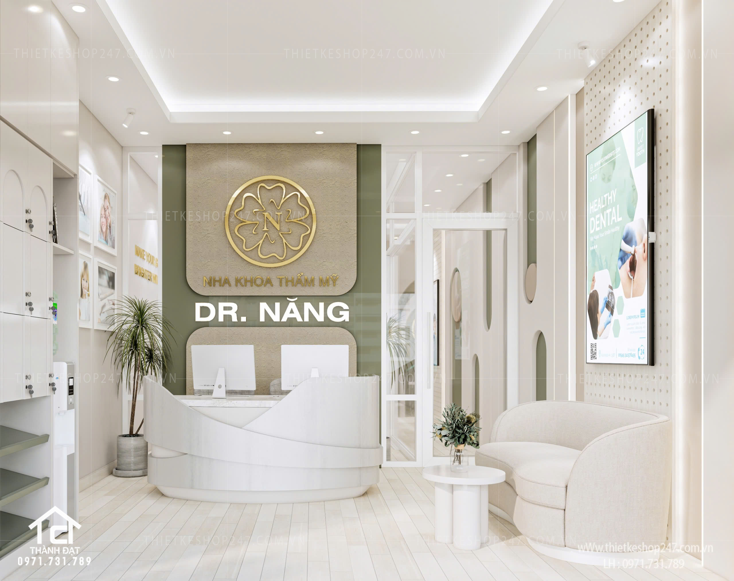 Mẫu thiết kế phòng khám nha khoa đẹp sang trọng và rất hiện đại – DR. NĂNG