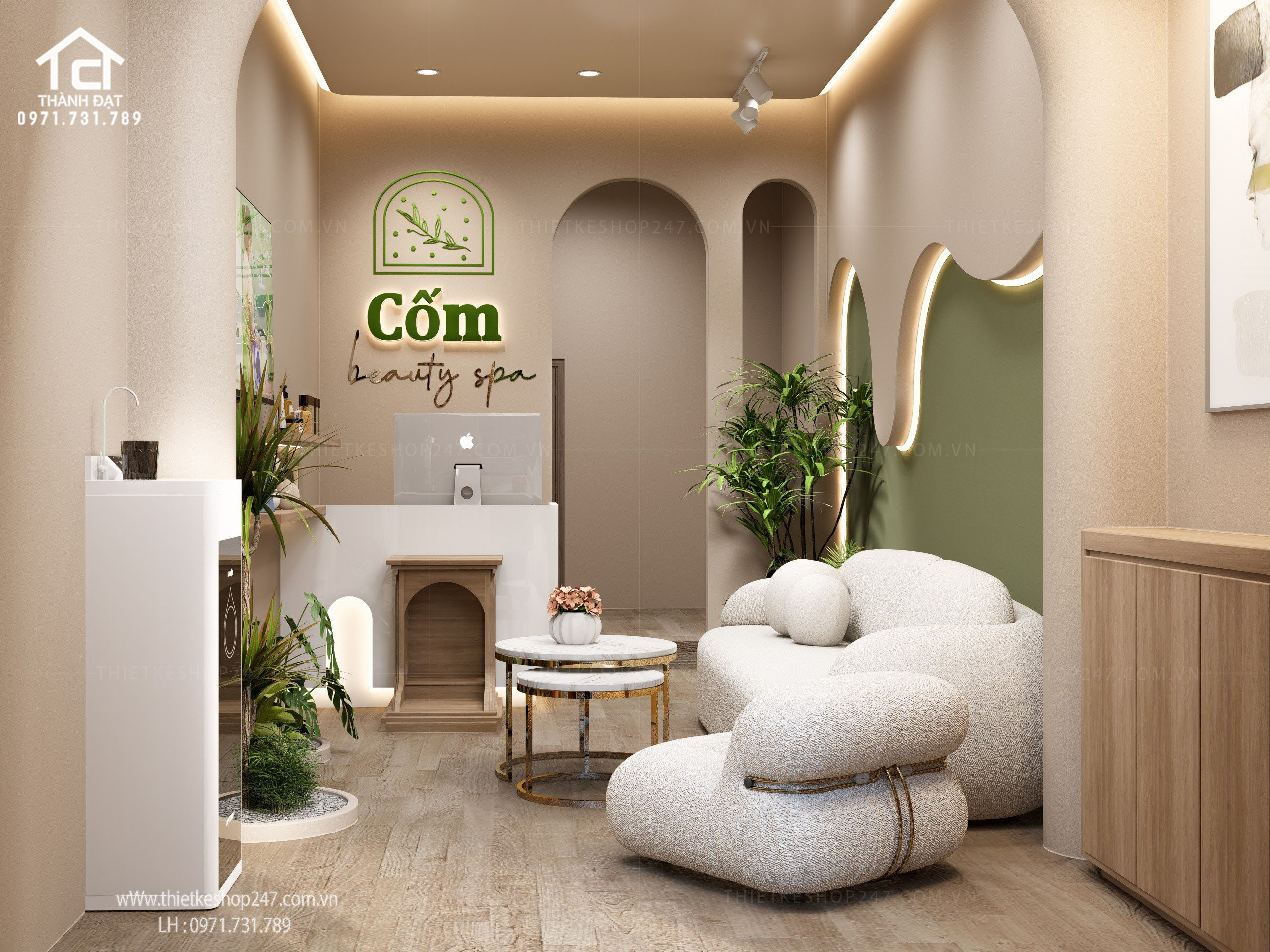 Mẫu thiết kế spa đẹp ấn tượng và sang trọng – Cốm beauty spa