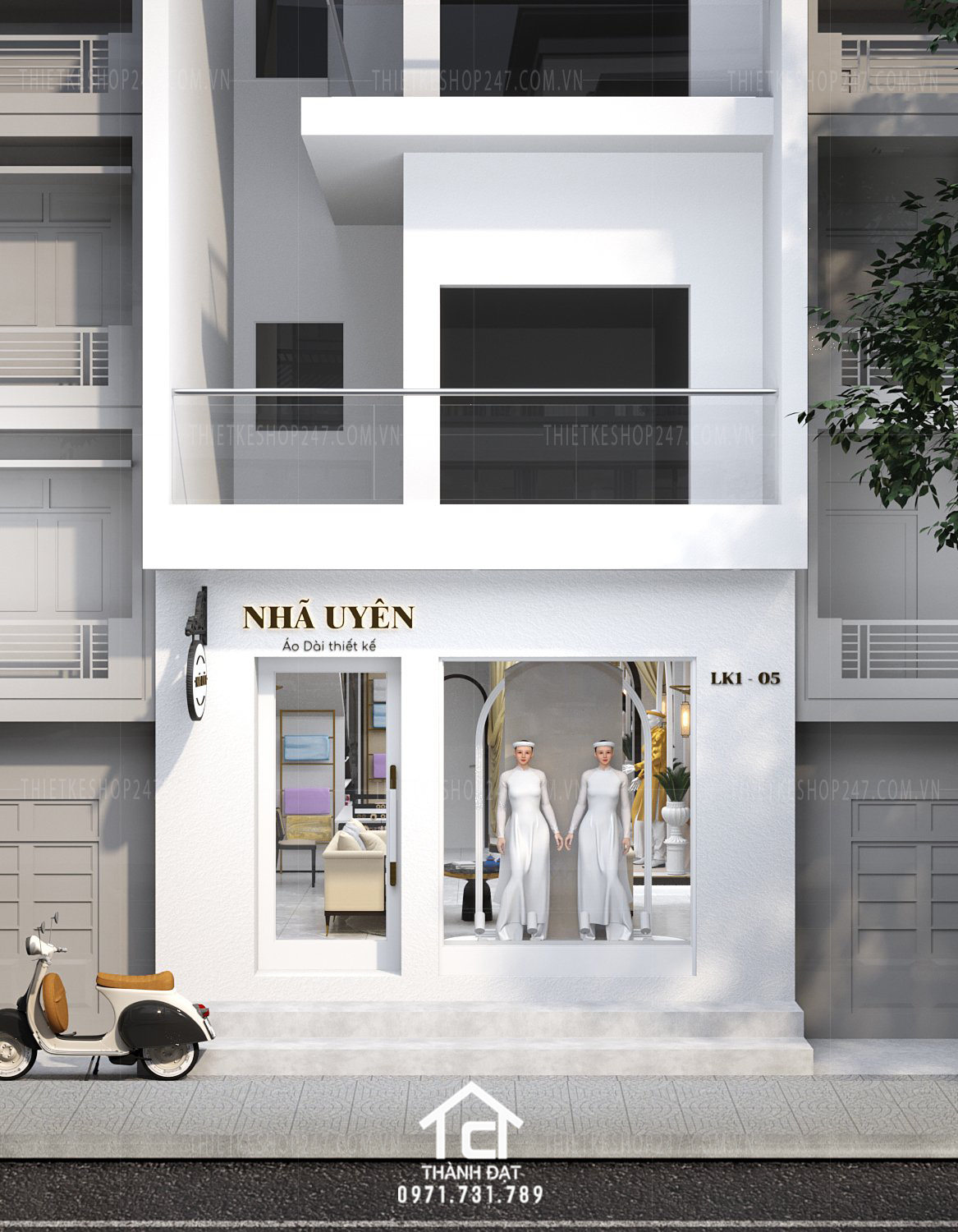 Thiết kế shop áo dài đẹp