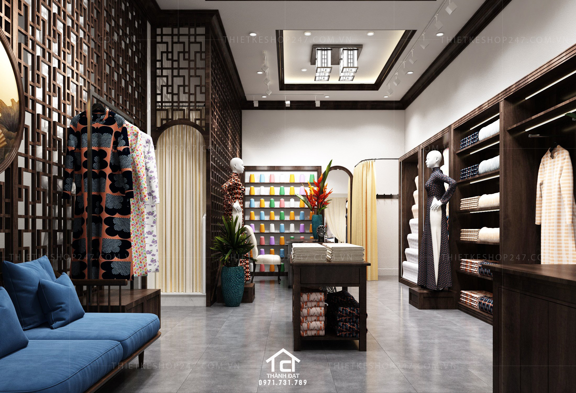 Thiết kế shop áo dài đẹp