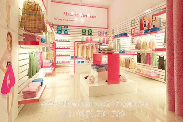 Thiết kế shop thời trang trẻ em đẹp.