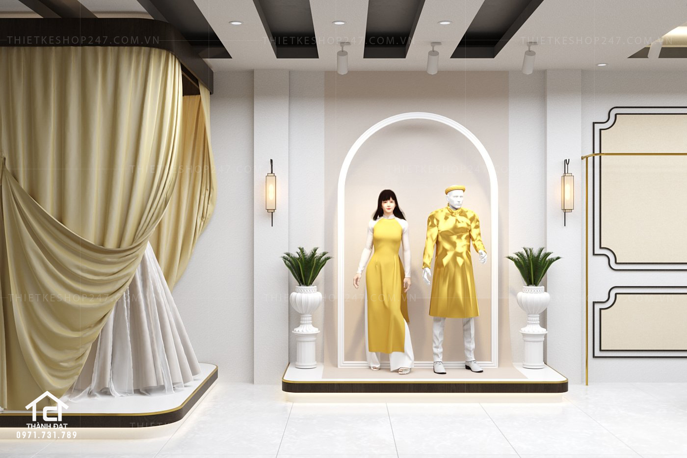Thiết kế shop áo dài đẹp