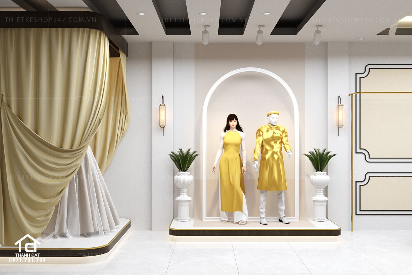 Thiết kế shop áo dài đẹp