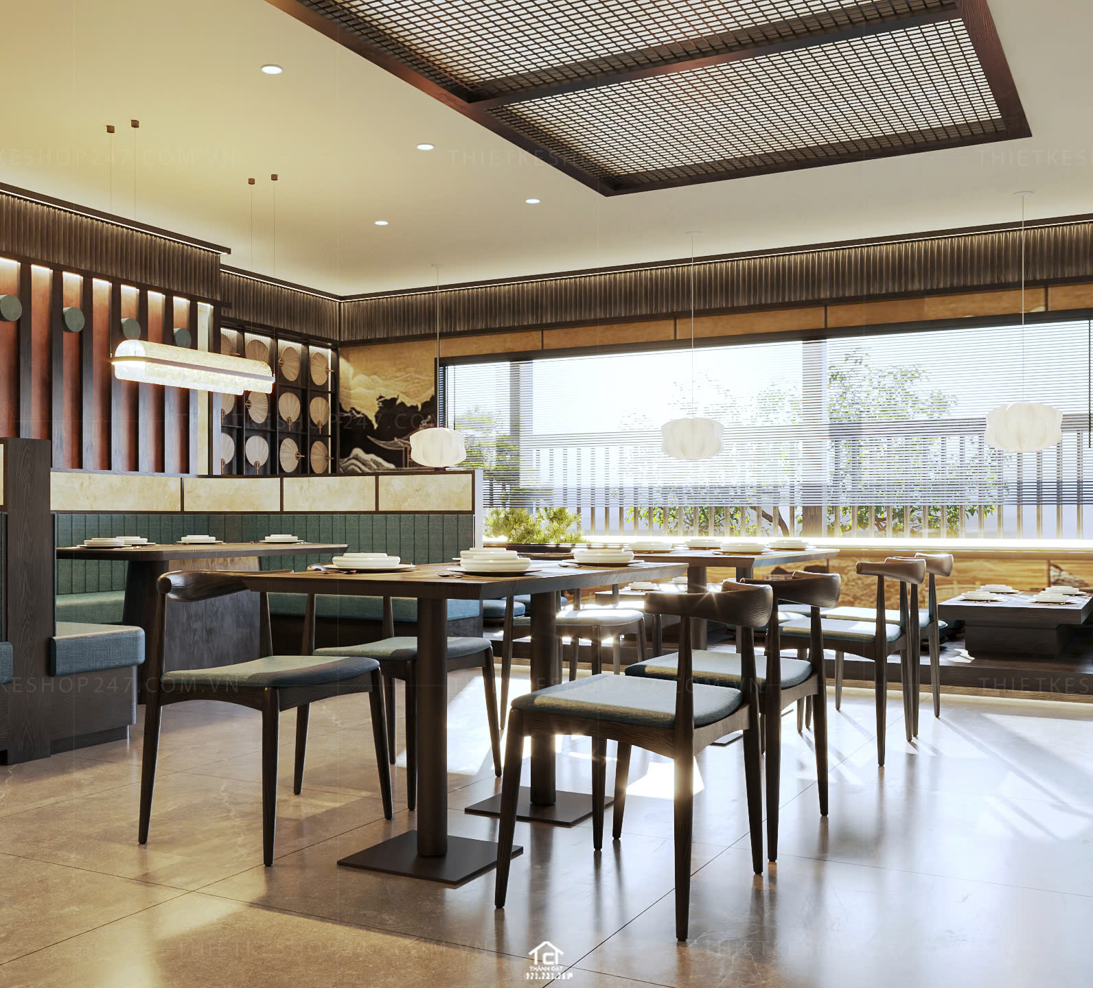 thiết kế nhà hàng đẹp sang chảnh