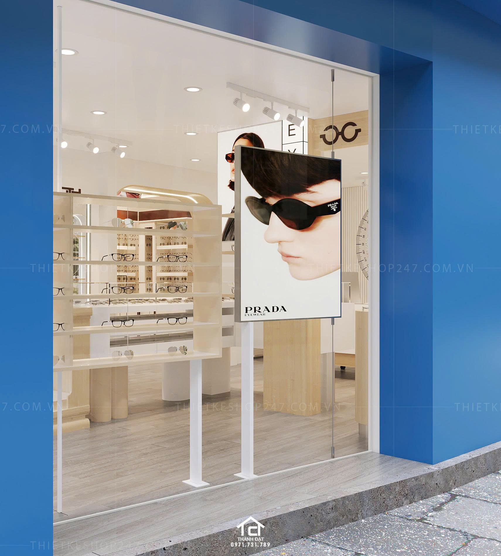 thiết kế shop mắt kính đẹp và sang