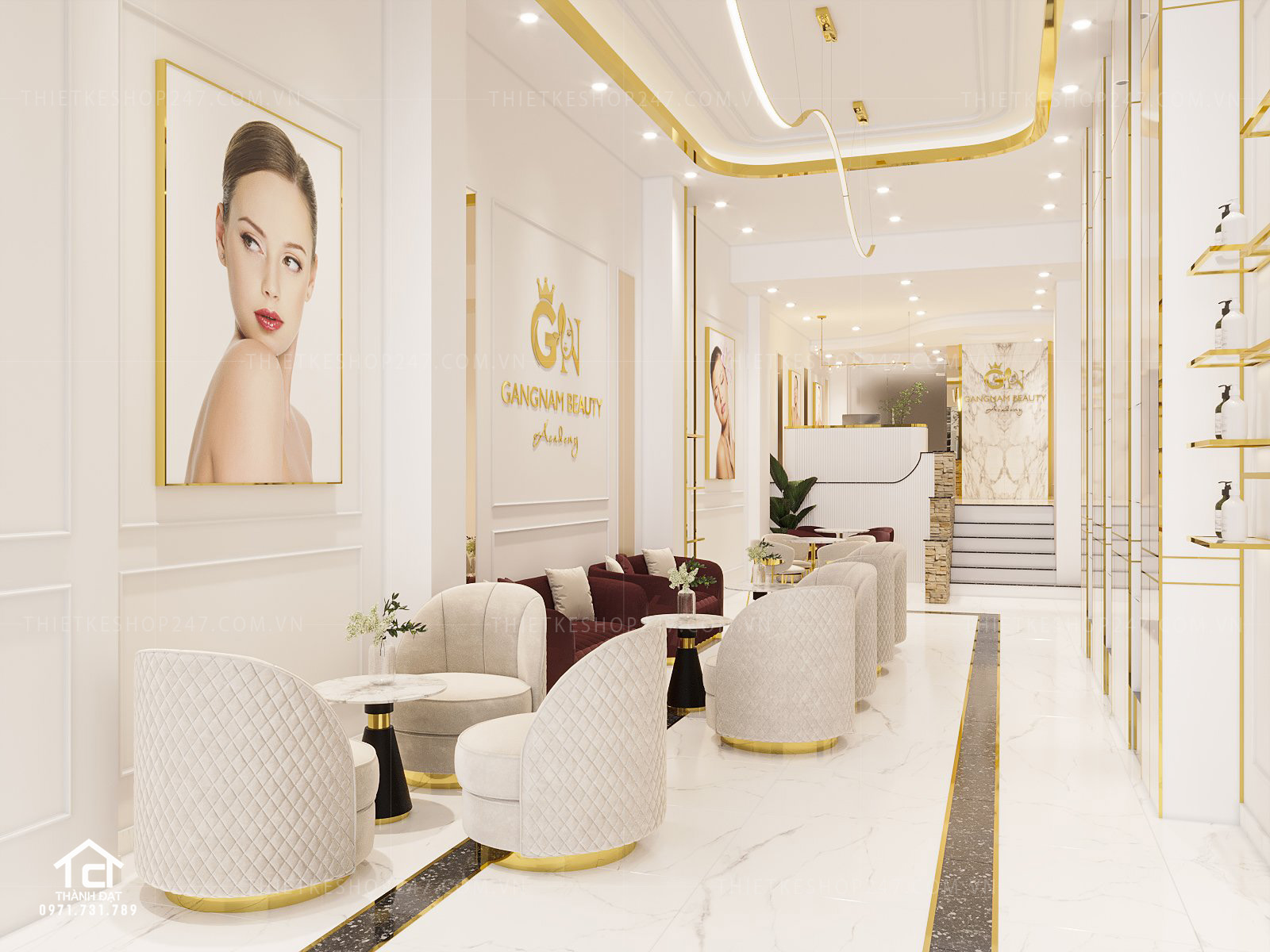 thiết kế spa đẹp rộng lớn