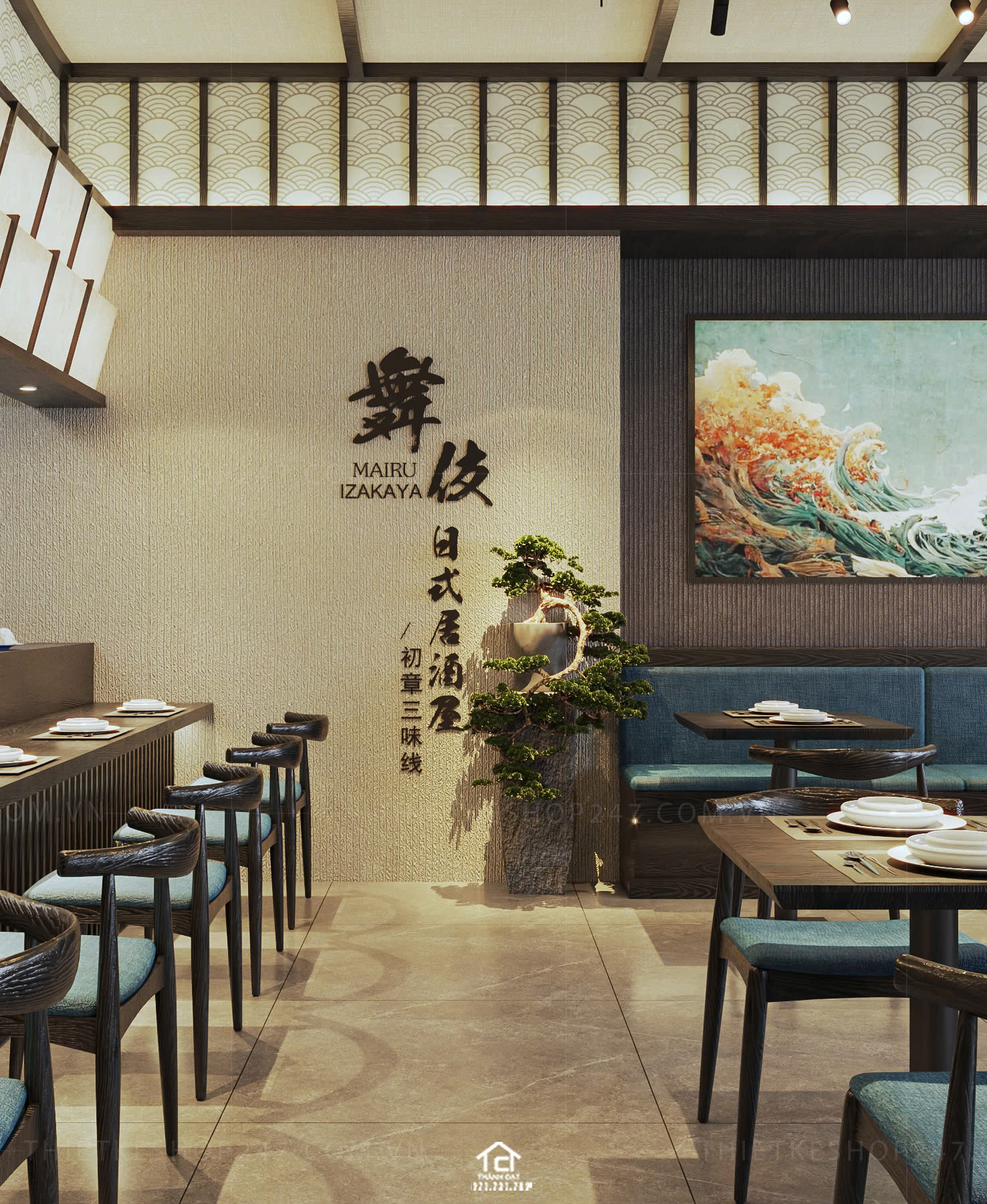 thiết kế nhà hàng đẹp xinh