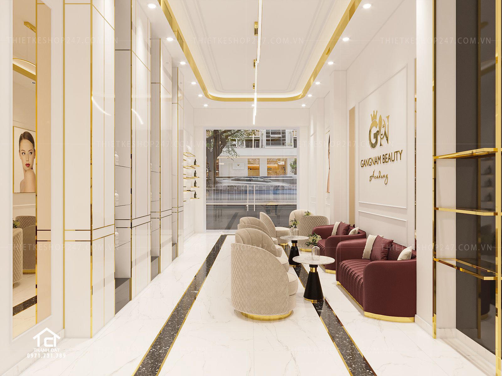 thiết kế spa đẹp tươi xinh