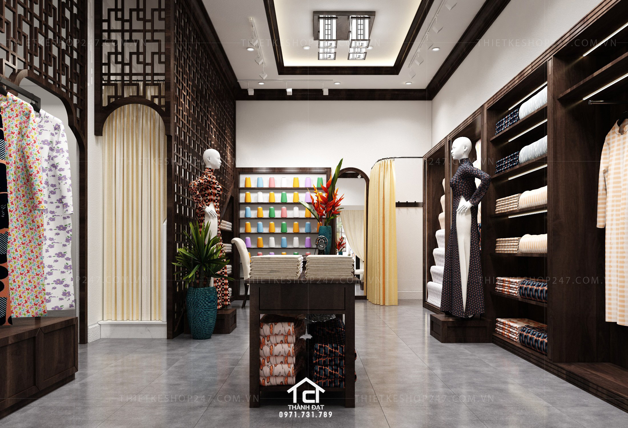 Thiết kế shop áo dài đẹp