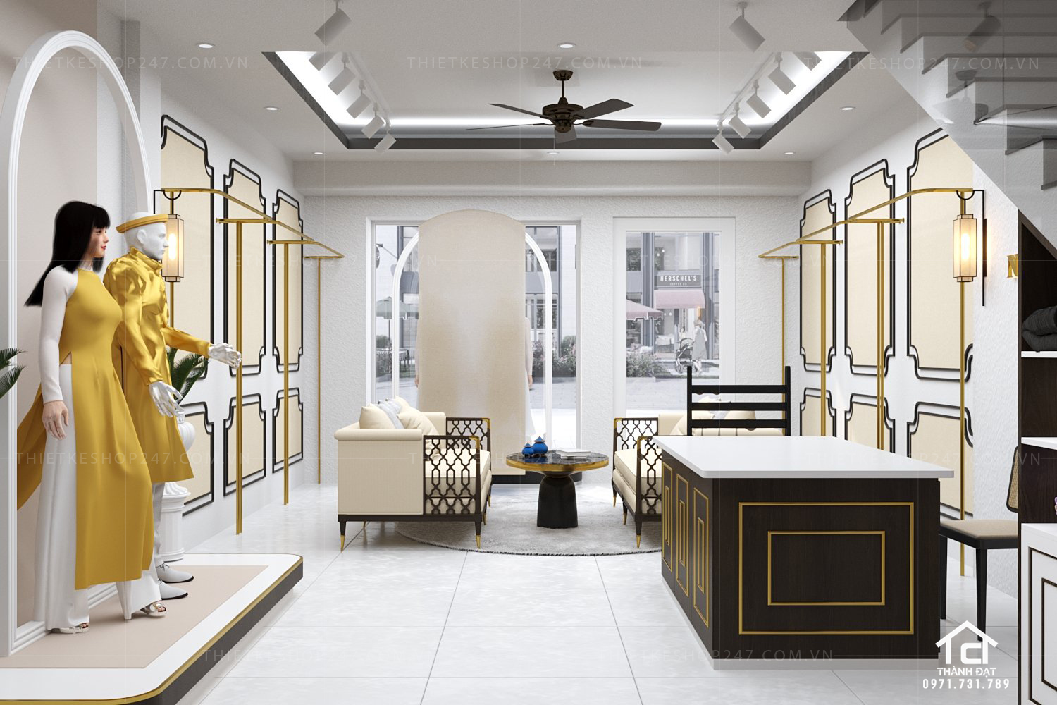 Thiết kế shop áo dài đẹp
