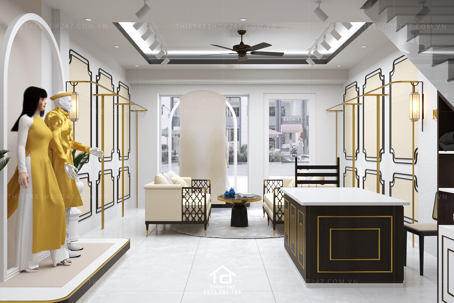 Thiết kế shop áo dài đẹp