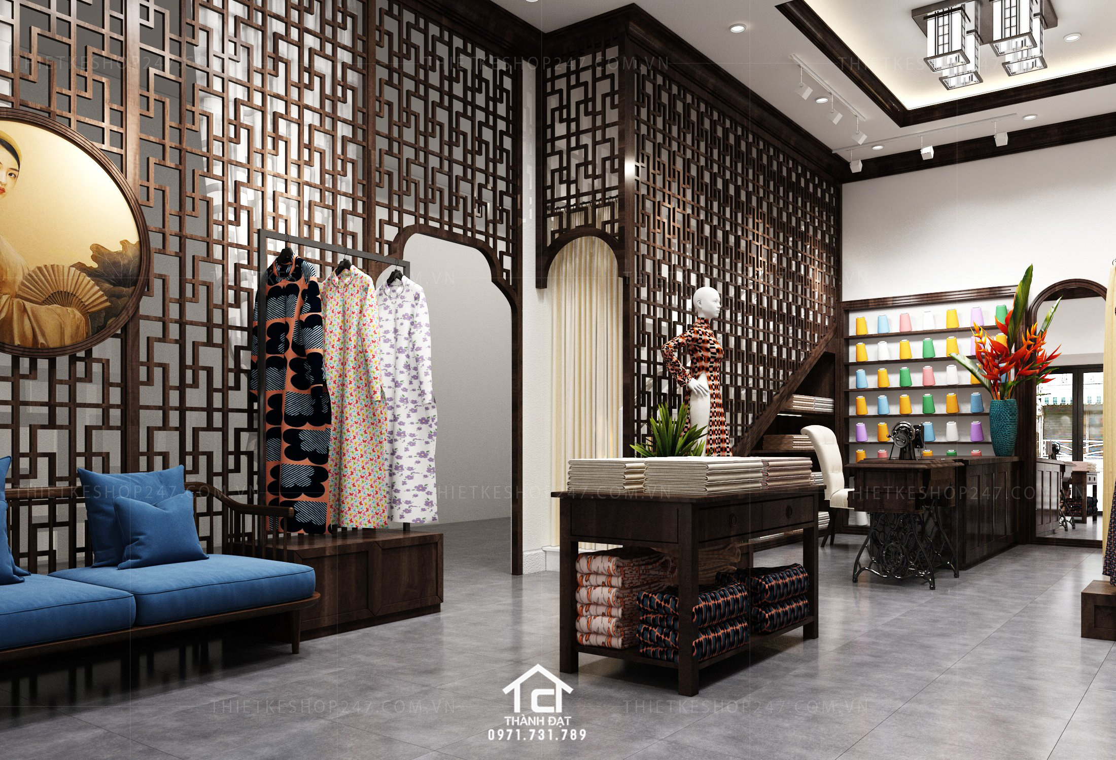 Thiết kế shop áo dài đẹp