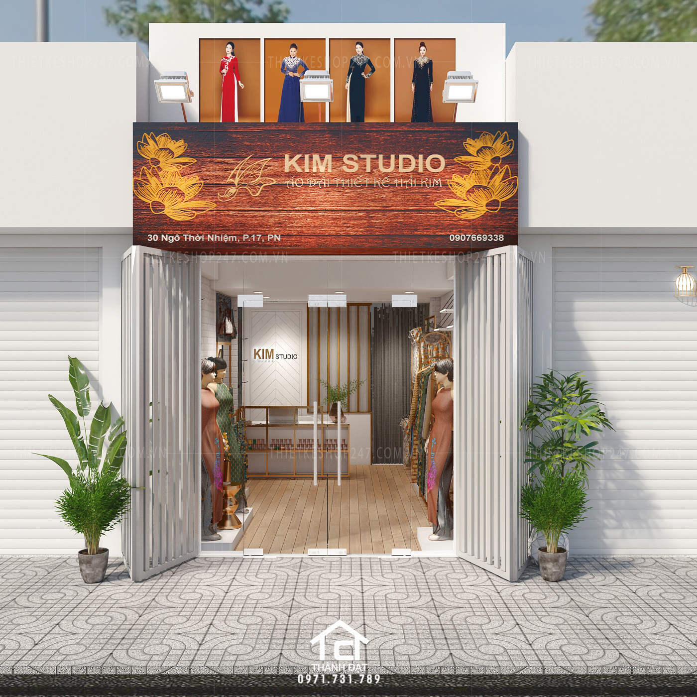 Thiết kế shop áo dài đẹp