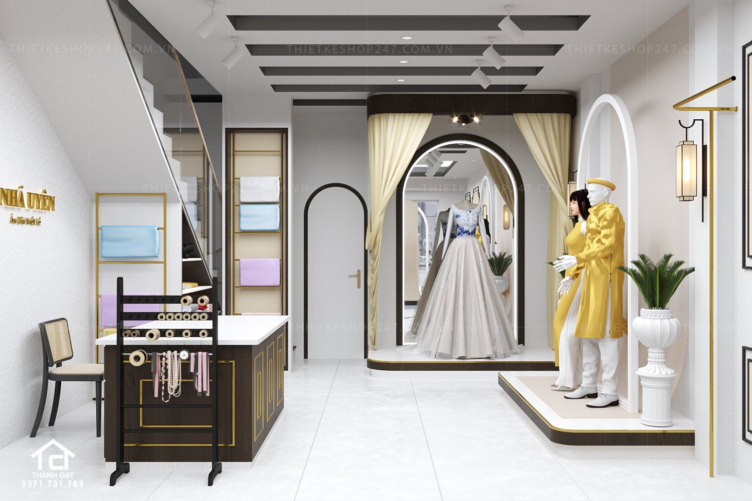 Thiết kế shop áo dài đẹp