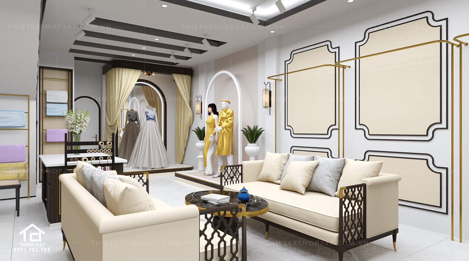 Thiết kế shop áo dài đẹp