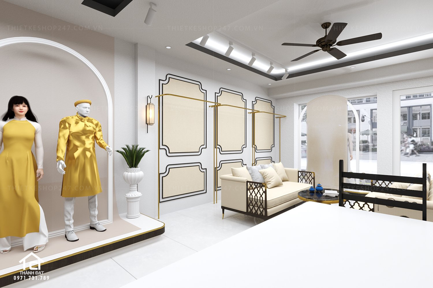 Thiết kế shop áo dài đẹp