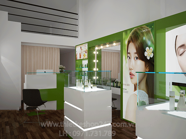 Thiết kế shop mỹ phẩm đẹp.