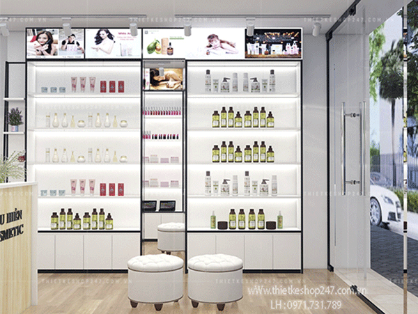 Thiết kế shop mỹ phẩm đẹp.
