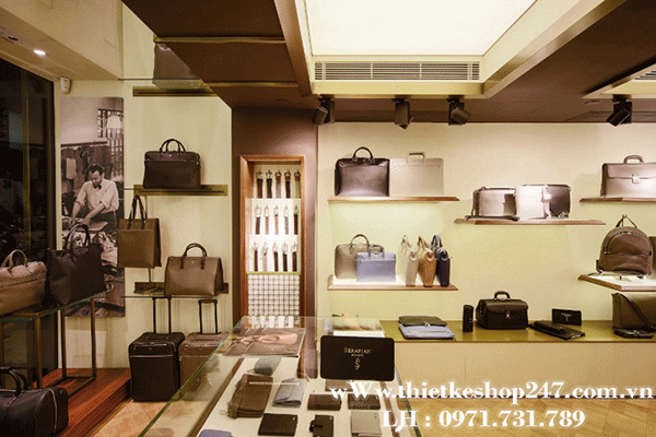 Thiết kế shop túi xách đẹp.